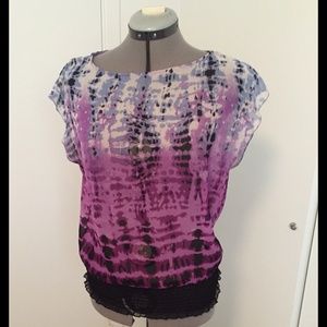 Purple print blouse