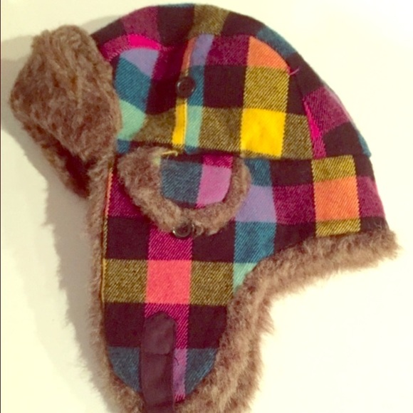 Trooper Hat - Plaid Colorful NEW