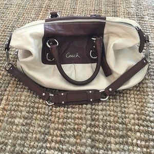 Authentic Cream And Tan Coach Purse