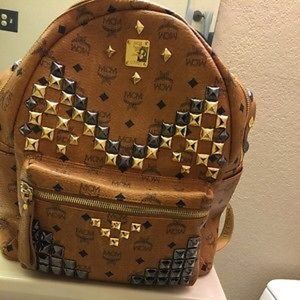 100% Authentic MCM STARK Small leather Backpack