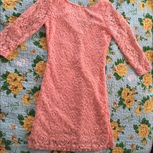 Soft pink lace dress