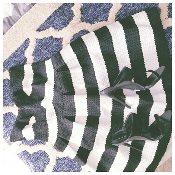 Black & White Bandage Fit & Flare Dress