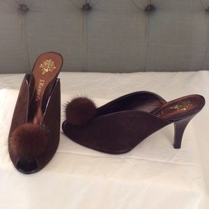 J. RENEE Brown Suede Heel with Mink Toe - NEW