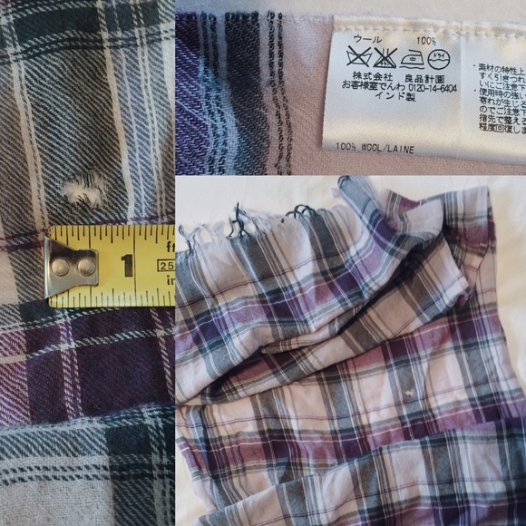 SOLD! MUJI 💯% Wool Blanket Scarf - Picture 4 of 4