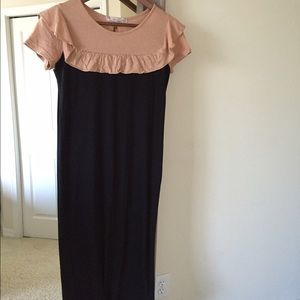 One piece color block dress