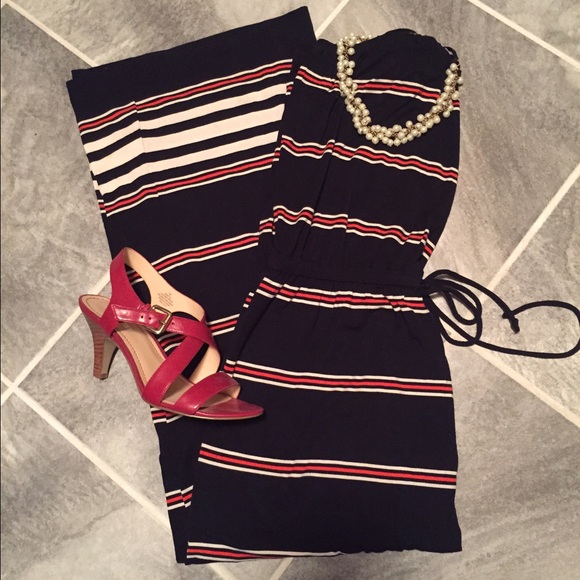 JCrew striped maxi dress