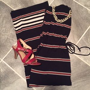 JCrew striped maxi dress