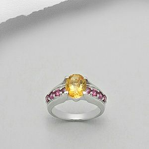{OFFER $24} Citrine Pink Garnet 925 SS Ring