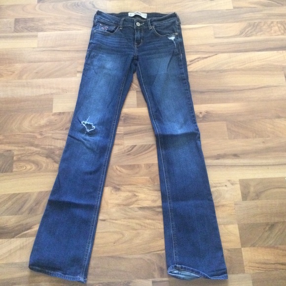 Women's dark blue boot cut Hollister jeans