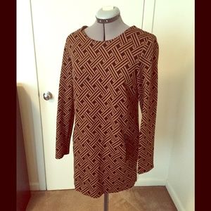 Tan and black l/s dress