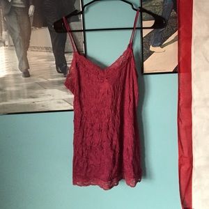 Maroon cami with lace from Kohls