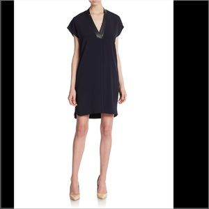 Vince Leather Trim Popover Dress