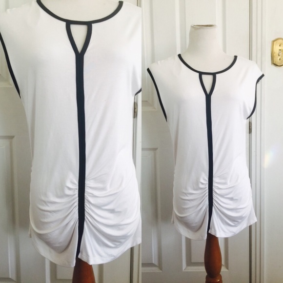 Renuar Sleeveless Ruched Tunic Blouse Size M - Picture 1 of 4