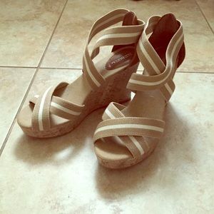 Cream, white, and brown wedges