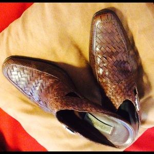 Brighton leather mules/heels