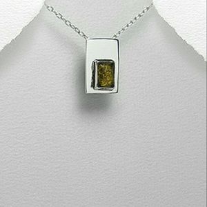 SALE! Green Baltic Amber 925 Silver Pendant