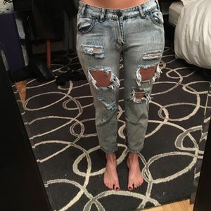 Ripped light denim jeans