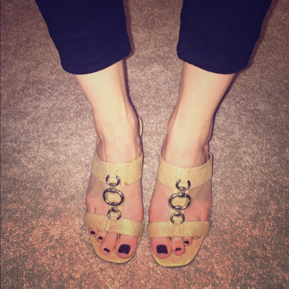 Anne Klein gold heeled sandals