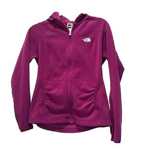Purple North Face zip up hooded fleece