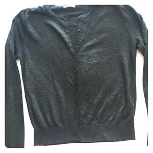 Dark heather grey button up cardigan