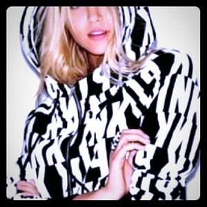 Pink cowl neck zip hoodie