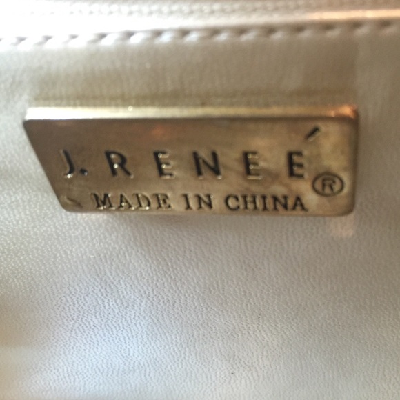 J. Renee' tan and cream ostrich print purse/clutch - Picture 3 of 3