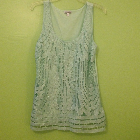 Delicate Blue shimmery detailed tank Express