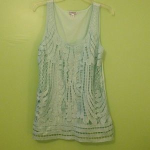 Delicate Blue shimmery detailed tank Express