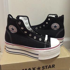 New Max Star 7-Holes Zipper Platform Sneakers
