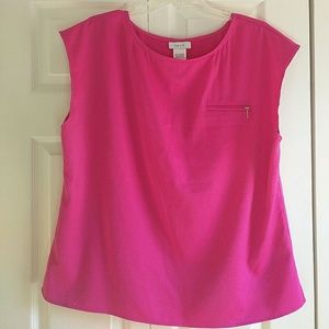 Kate Hill Hot Pink Sleeveless Blouse
