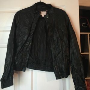 Target Black Leather Bomber Jacket