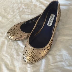 Gold cutout ballet flats