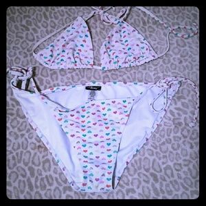 Heart Print Bikini