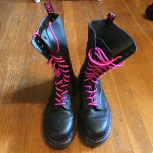 Dr. Martens Rare Pink with Guitar on Back