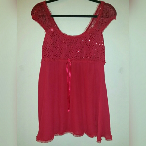 Red Sheer Lingerie Top - Perfect for Christmas!!