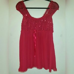 Red Sheer Lingerie Top - Perfect for Christmas!!