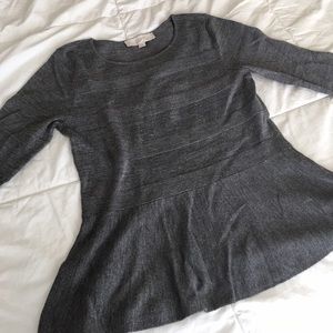 Peplum Sweater LOFT Gray
