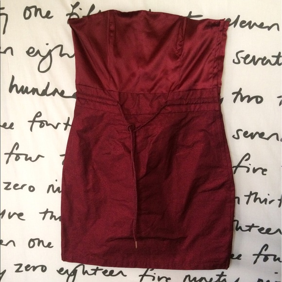H&M | Dresses | Red Sparkle Strapless Hm Party Dress | Poshmark