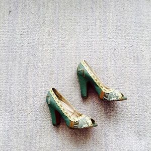 kenzie Peep-toe Pumps, Mint