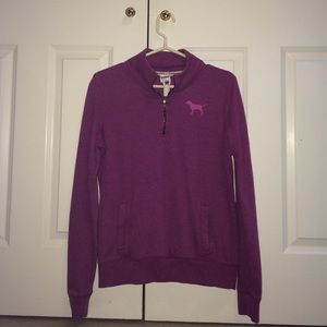 PINK Victoria's Secret quarter zip in fuchsia