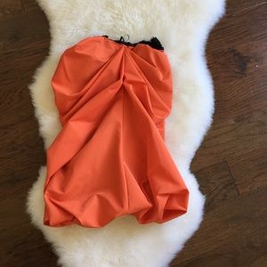 D&G Orange taffeta strapless bubble dress