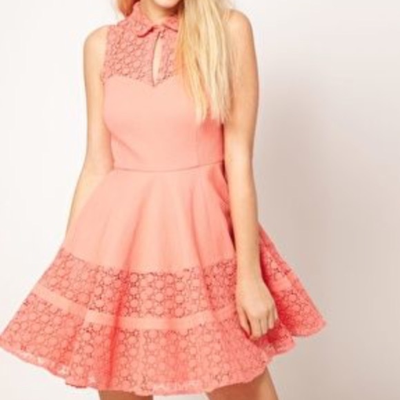 ASOS Peter Pan collar crochet detail skater dress - Picture 2 of 3