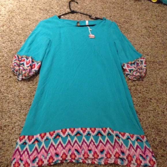 Colorful 3/4 Sleeve Dress - Picture 1 of 2
