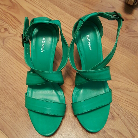 Old Navy Shoes - Old Navy Green Wedges size 6 never worn