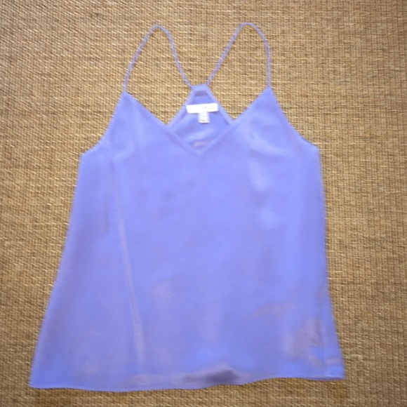 100% silk J Crew blue blouse.