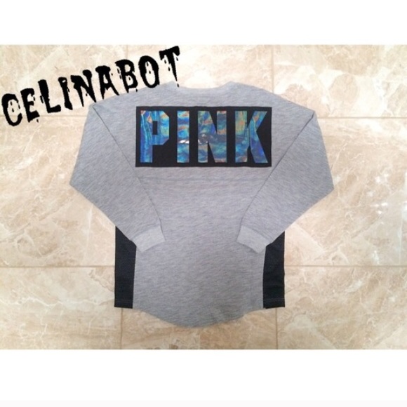 💢Last One💢Vs Pink Grey Varsity Crew - Picture 2 of 4