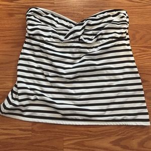 Mossimo black and white stripe tankini top size LG