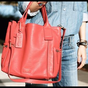 Fossil Red Leather Tote