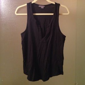 Vince Black Racerback Henley Tank. Size medium