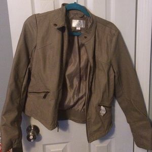 Beige faux leather jacket